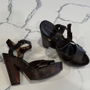 Xhilaration Black Women's Heeled Sandals